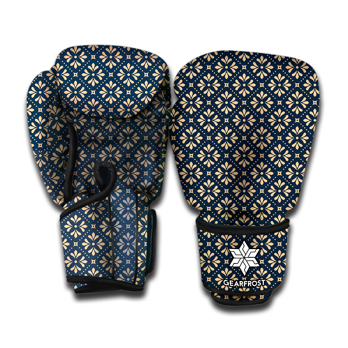 Geometric Floral Print Boxing Gloves