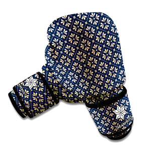 Geometric Floral Print Boxing Gloves