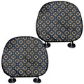 Geometric Floral Print Car Headrest Covers