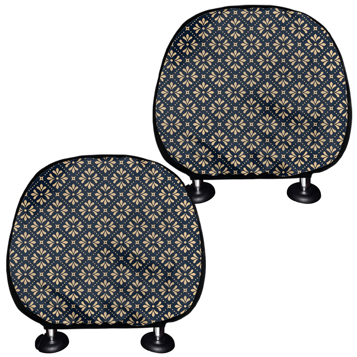 Geometric Floral Print Car Headrest Covers