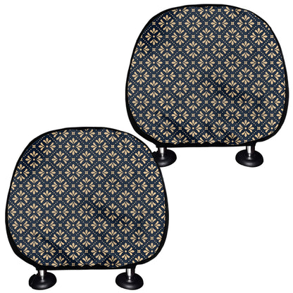 Geometric Floral Print Car Headrest Covers