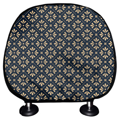 Geometric Floral Print Car Headrest Covers