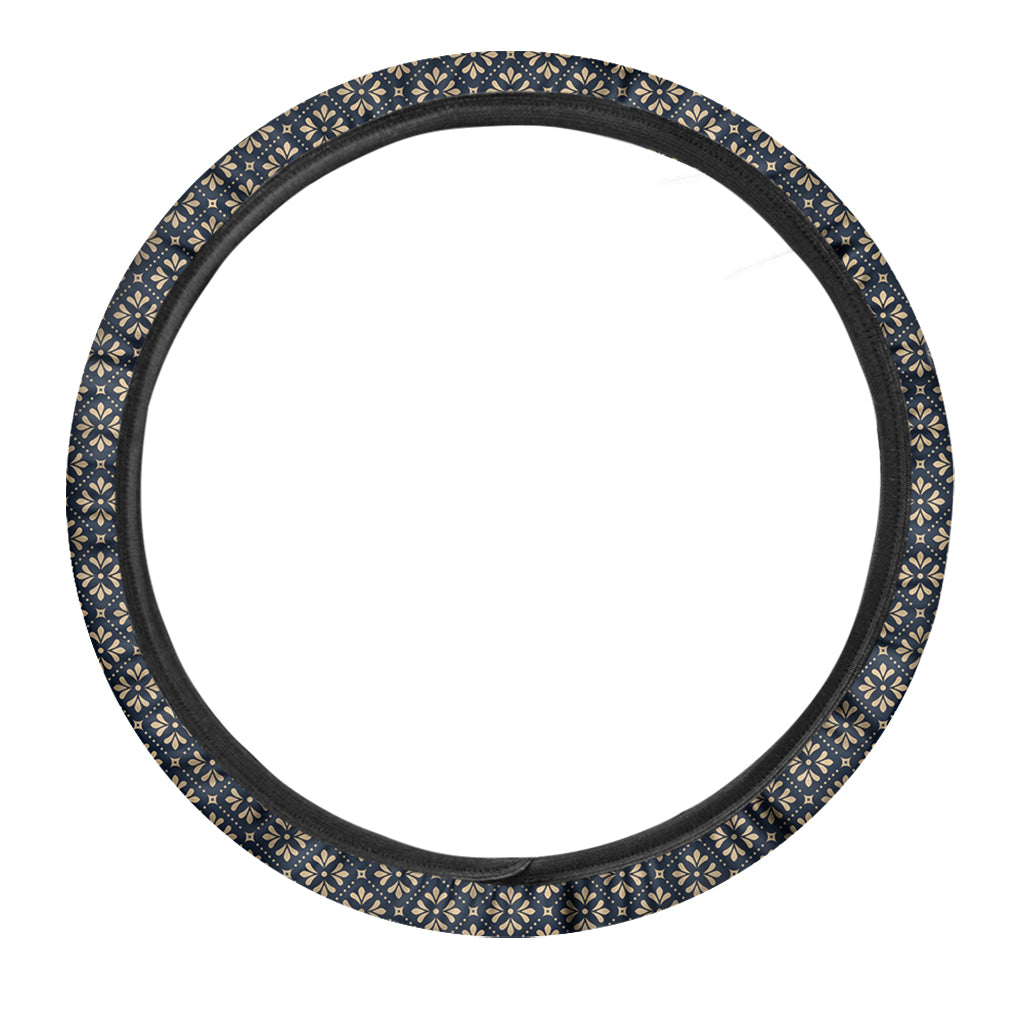 Geometric Floral Print Car Steering Wheel Cover