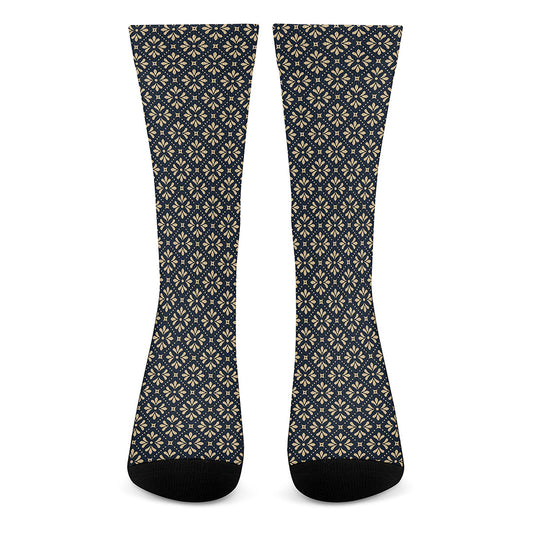 Geometric Floral Print Crew Socks