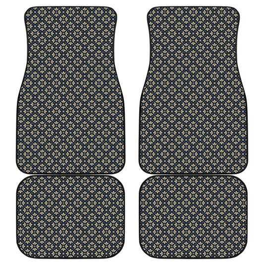 Geometric Floral Print Front and Back Car Floor Mats