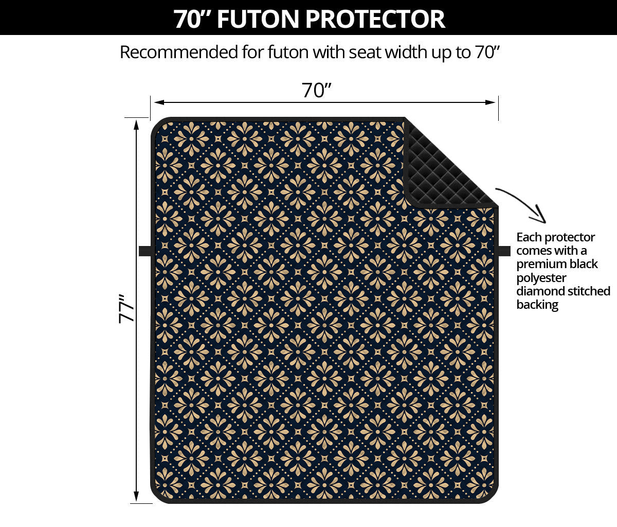 Geometric Floral Print Futon Protector