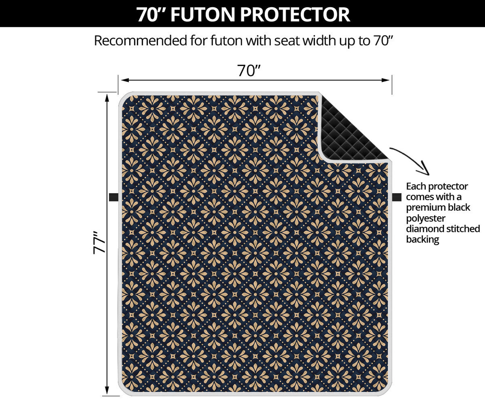 Geometric Floral Print Futon Protector