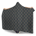 Geometric Floral Print Hooded Blanket