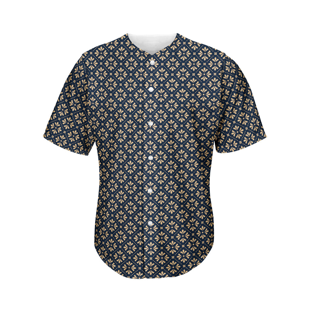 Geometric Floral Print Men's Baseball Jersey