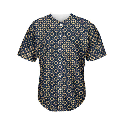 Geometric Floral Print Men's Baseball Jersey