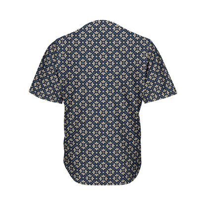 Geometric Floral Print Men's Baseball Jersey