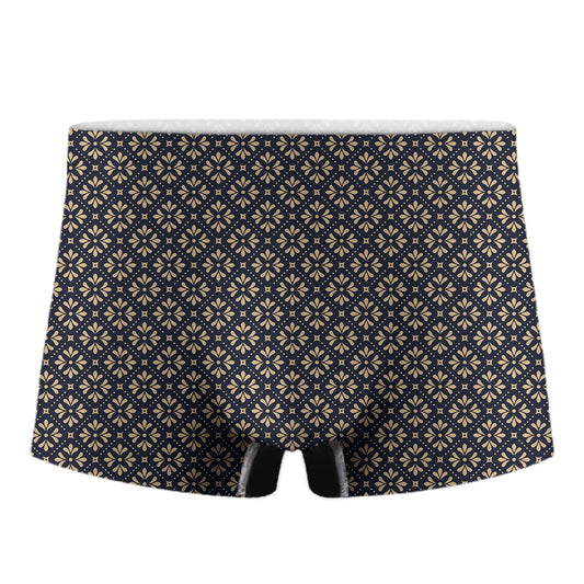 Geometric Floral Print Men's Boxer Briefs