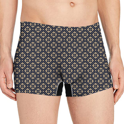 Geometric Floral Print Men's Boxer Briefs