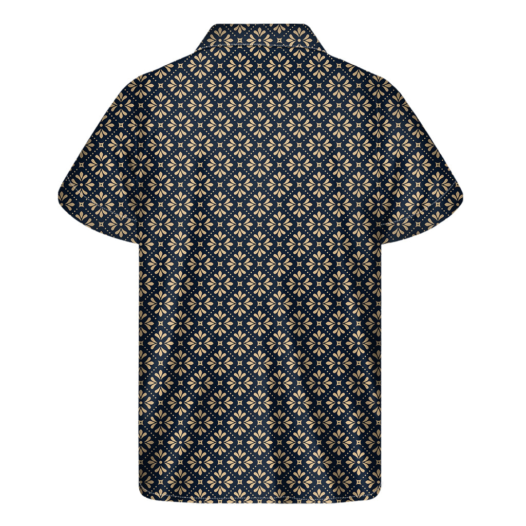 Geometric Floral Print Men's Short Sleeve Shirt