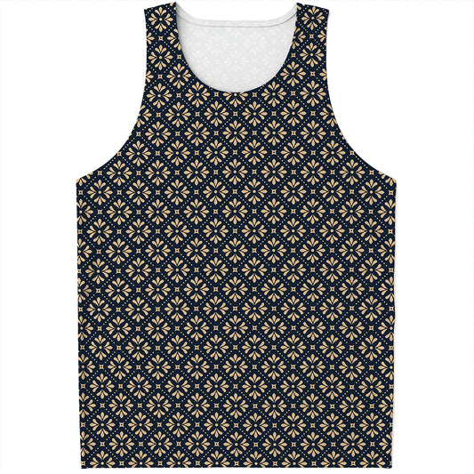 Geometric Floral Print Men's Tank Top