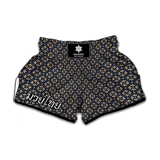 Geometric Floral Print Muay Thai Boxing Shorts