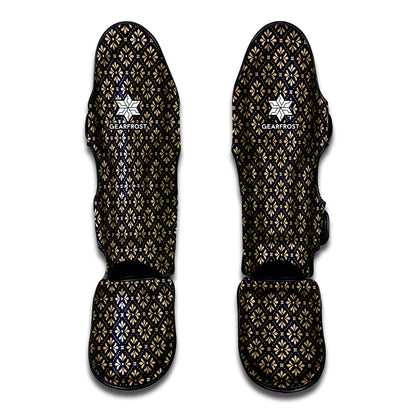 Geometric Floral Print Muay Thai Shin Guard
