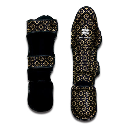 Geometric Floral Print Muay Thai Shin Guard