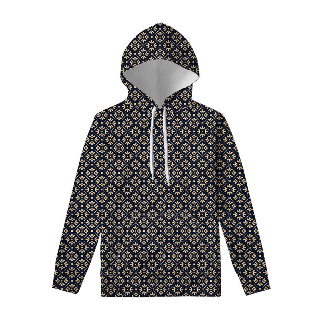 Geometric Floral Print Pullover Hoodie