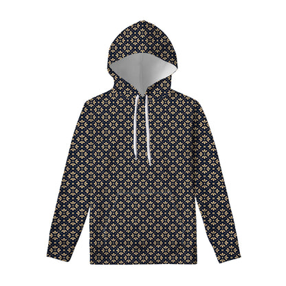 Geometric Floral Print Pullover Hoodie
