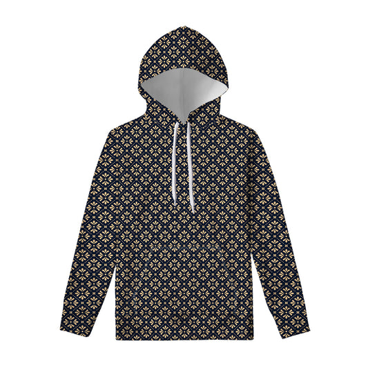 Geometric Floral Print Pullover Hoodie