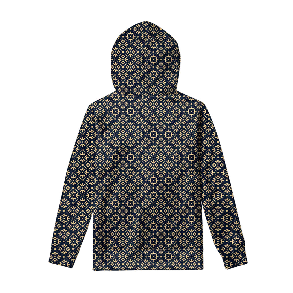 Geometric Floral Print Pullover Hoodie
