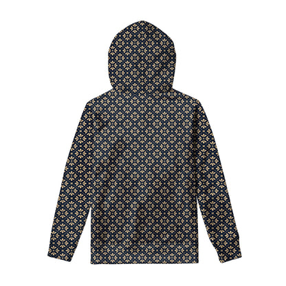 Geometric Floral Print Pullover Hoodie