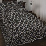 Geometric Floral Print Quilt Bed Set