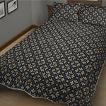 Geometric Floral Print Quilt Bed Set