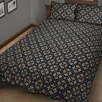 Geometric Floral Print Quilt Bed Set