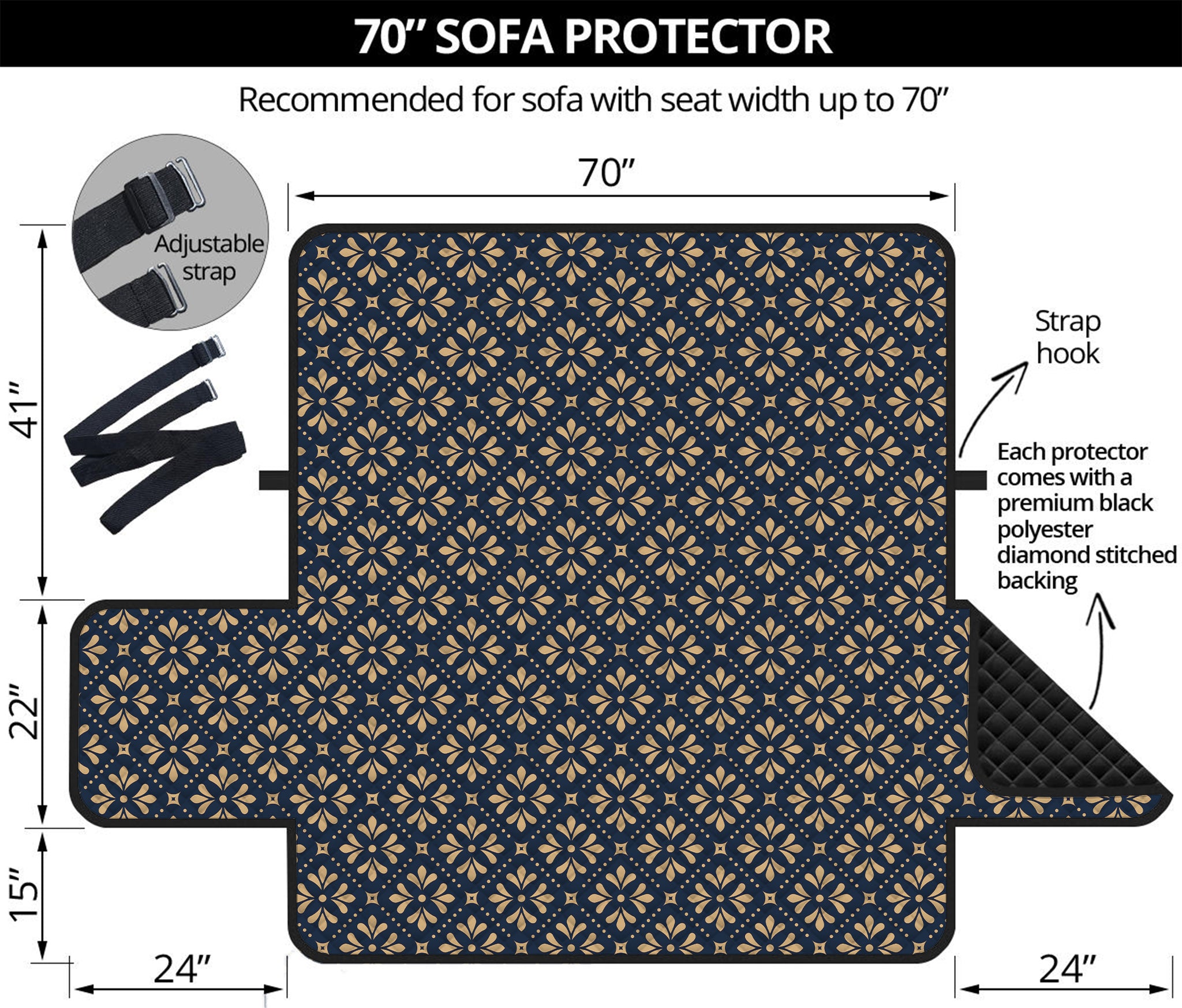 Geometric Floral Print Sofa Protector