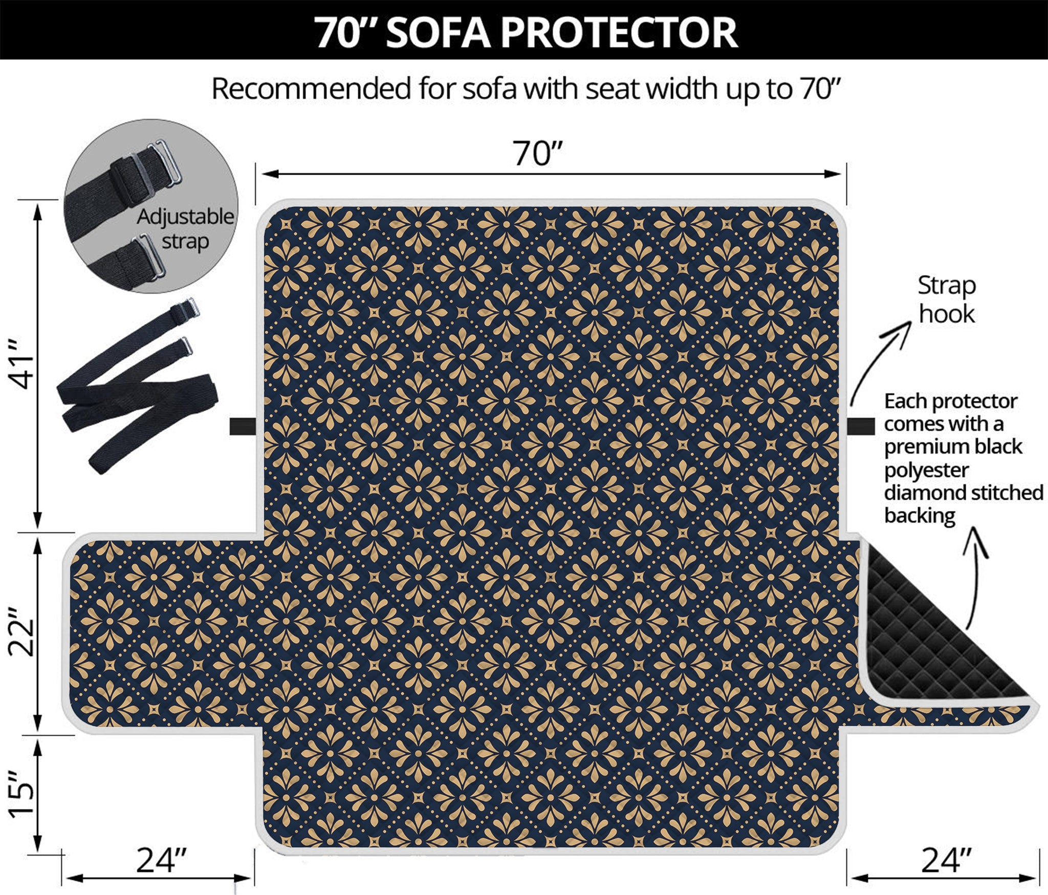 Geometric Floral Print Sofa Protector