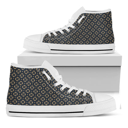 Geometric Floral Print White High Top Shoes