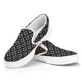 Geometric Floral Print White Slip On Sneakers