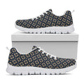 Geometric Floral Print White Running Shoes