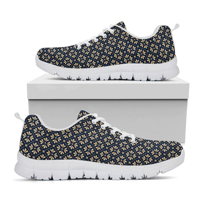 Geometric Floral Print White Sneakers