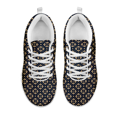 Geometric Floral Print White Sneakers
