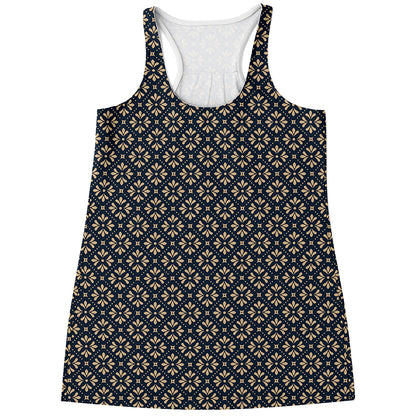 Geometric Floral Print Women's Racerback Tank Top