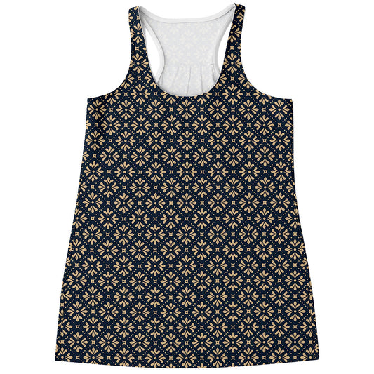 Geometric Floral Print Women's Racerback Tank Top
