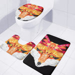 Geometric Fox Print 3 Piece Bath Mat Set