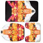 Geometric Fox Print 3 Piece Bath Mat Set