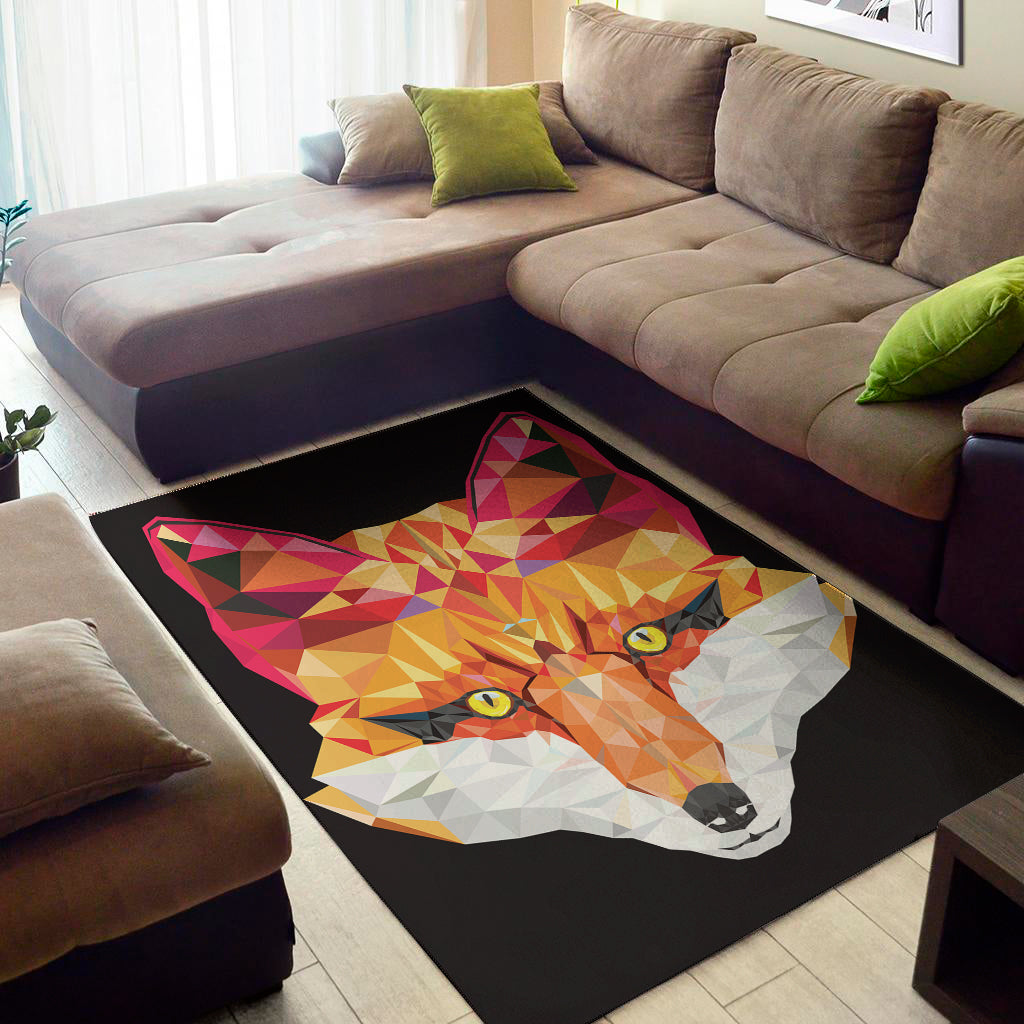 Geometric Fox Print Area Rug
