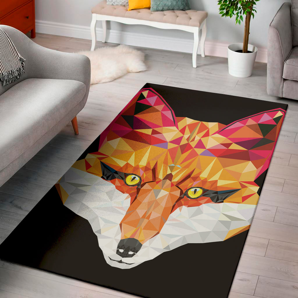 Geometric Fox Print Area Rug