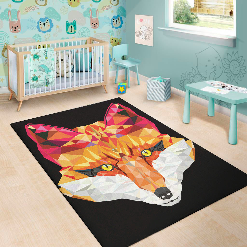 Geometric Fox Print Area Rug