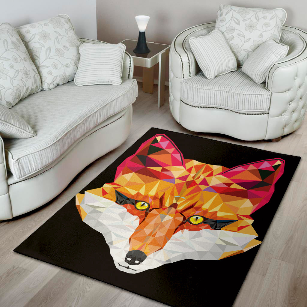 Geometric Fox Print Area Rug