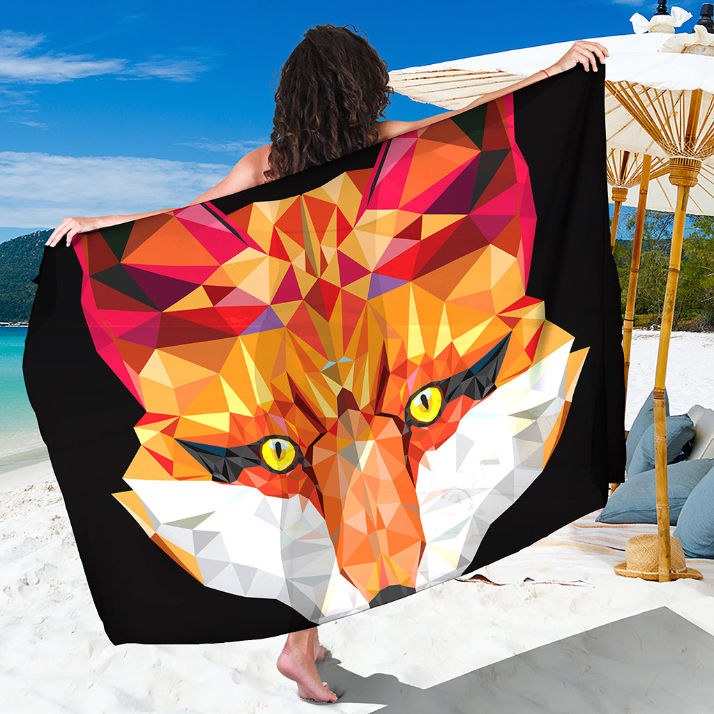 Geometric Fox Print Beach Sarong Wrap