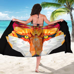Geometric Fox Print Beach Sarong Wrap