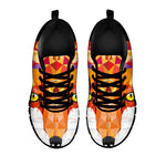 Geometric Fox Print Black Sneakers