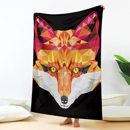 Geometric Fox Print Blanket