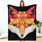 Geometric Fox Print Blanket